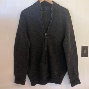 Burberry Dark Gray Zip Up Sweater L Mens